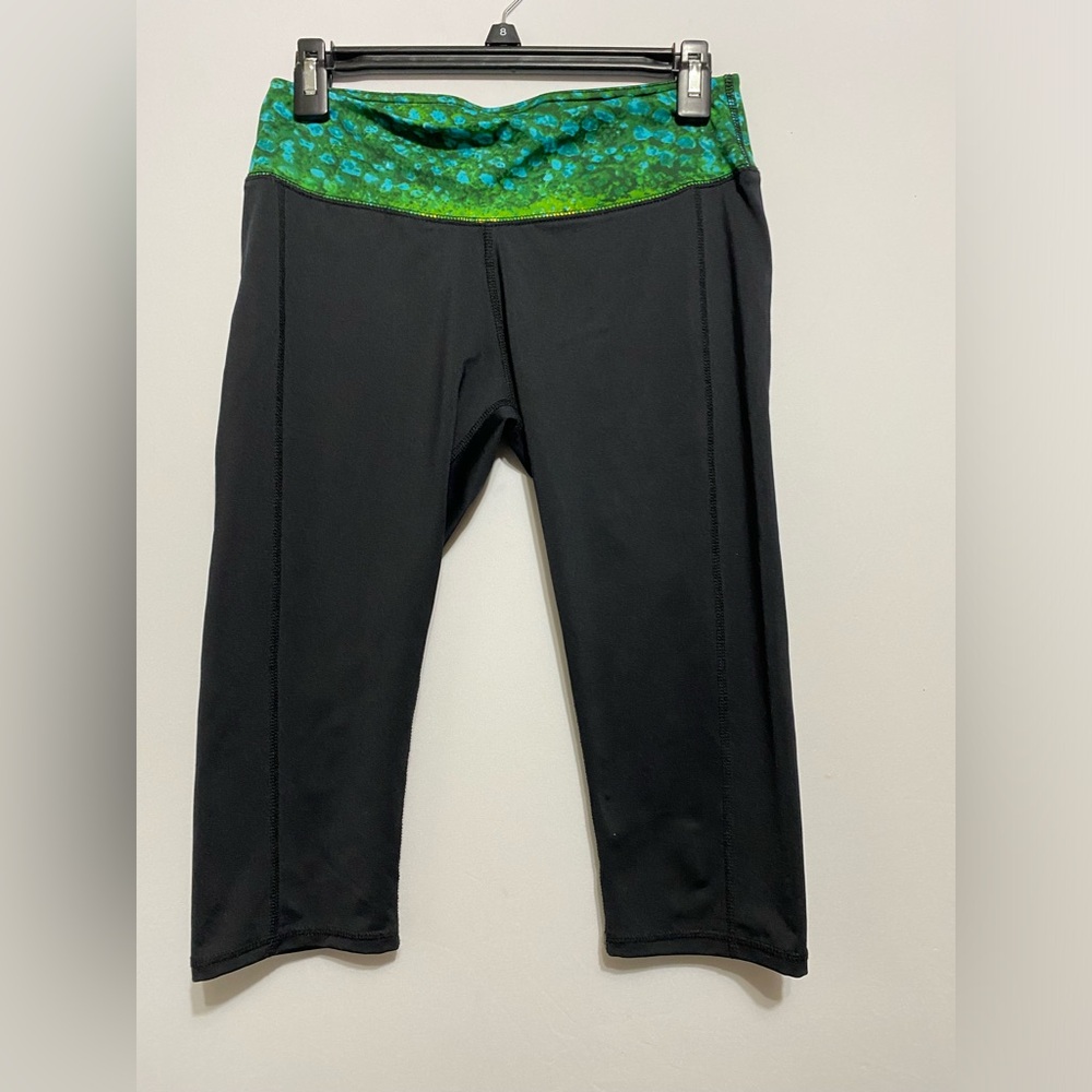 Guy Harvey Womens Workout Yoga Running Pants Leggings Black Cropped Sz M Running